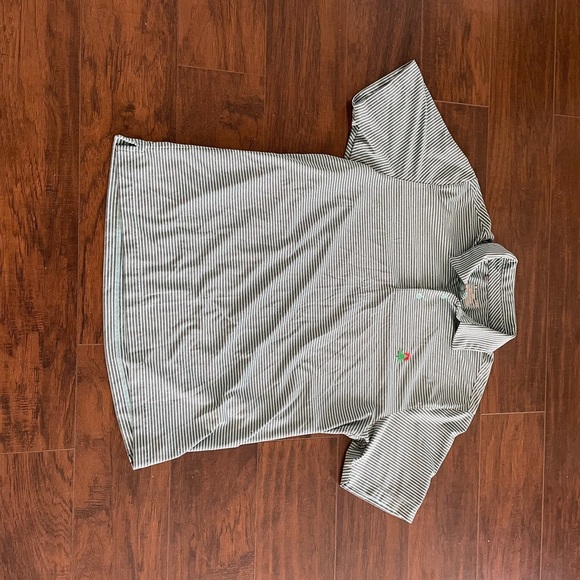 Under Armour Mens L Burning Tree gray Green Stripe  S/S - Picture 2 of 2